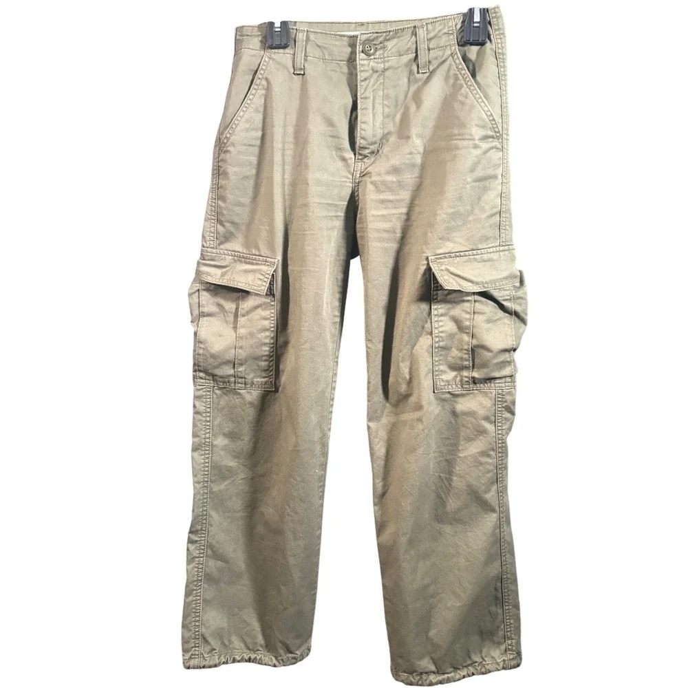 Levi's '94 Baggy Cargo Pants‎ Olive Green Utility Pocket Cotton Size 26